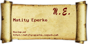 Matity Eperke névjegykártya